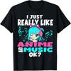 Anime und Musik Kawaii Chibi Grafik Teenager Anime Mädchen T-Shirt