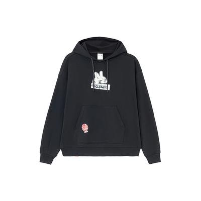 Li-Ning X Og Slick Skateboard Series Graphic Print Loose-Fit Hoodie Unisex Hoodie Black AWDS173-3