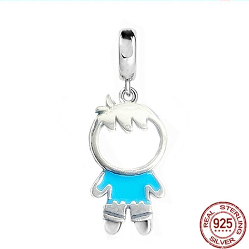 Het försäljning S925 Sterlingsilver Pojke- Flicka-Tonåring & Prinsesskrona Prins Hängberlock Smycken Pärlor Passar Original Armband