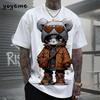 T-shirt da uomo Hip Hop con motivo Orso Stampa 3D Abbigliamento da uomo Estate Nuova Streetwear T-shirt Unisex Oversize Harajuku Abbigliamento da uomo