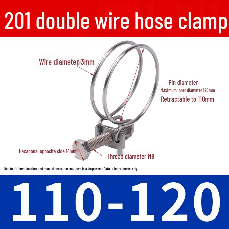 Doppeldraht-Schlauchschelle aus Edelstahl für Feuer-, Wasser-, Gasleitungen - Verdickt