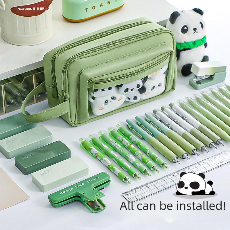 2024 Large Capacity Transparent Pencil Case for Girls: Perfect for Elementary and Junior High Students
