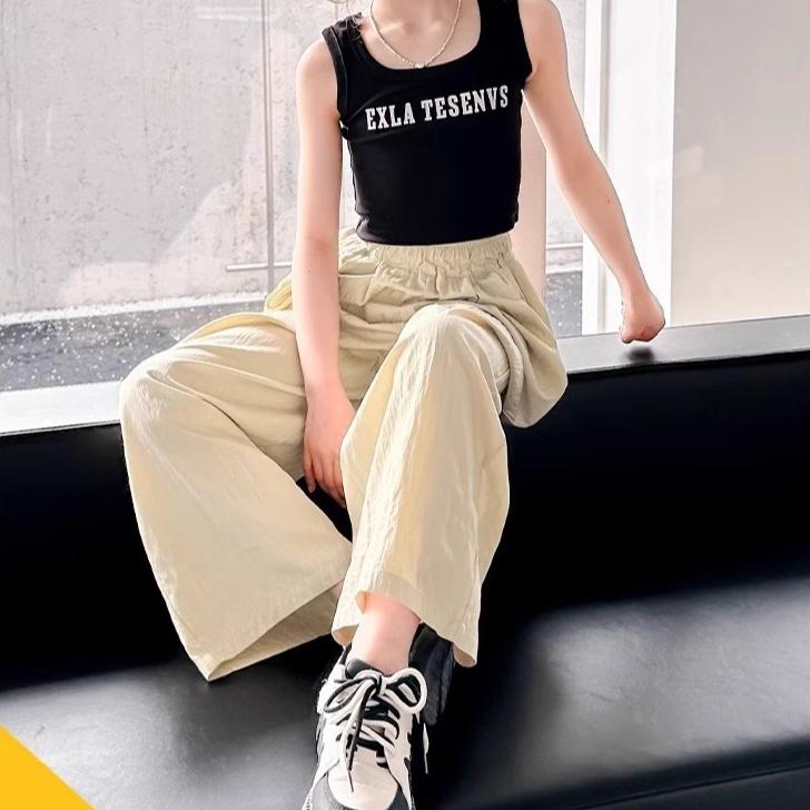 Girls' Wide Leg Pants Summer Thin Mosquito Proof Pants Yamamoto Pants Children's Summer Ice Silk Casual Pants