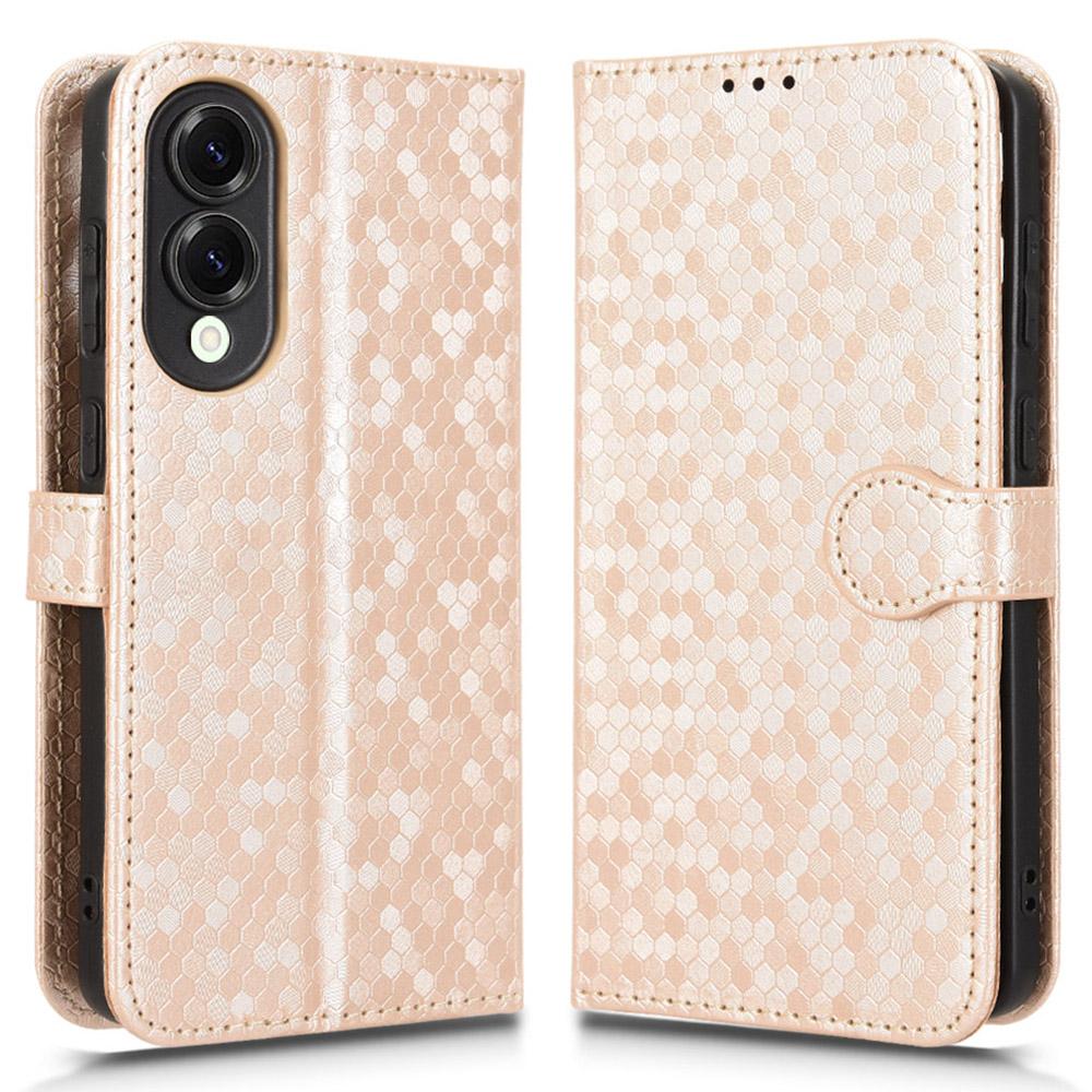 

Для Samsung Galaxy S25 Edge Чохол-гаманець з точковим тисненням Шкіряний чохол для телефону з PU шкіри Rose Gold