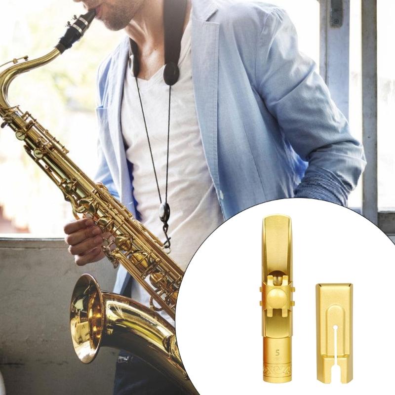 Brass Sax Mouthpieces 5C/6C/7C/8C/9C for Saxophone Professional & Beginner Metal Tenors Saxophone Mouthpiece with Caps