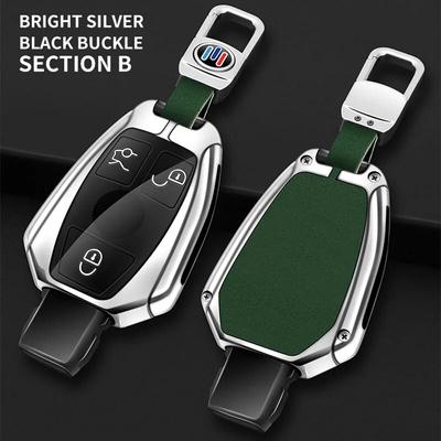 Zinc Alloy Leather Car Key Case Cover Shell Fob For Mercedes Benz A C E S Class GLA CLA GLK GLC CLS W204 W463 W176 W251 W205 AMG