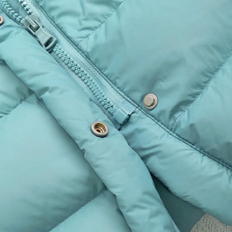 Jachetă pentru copii din puf de rață albă de iarnă, peste genunchi, din bumbac groasă Jachetă cu glugă pentru băieți și fete