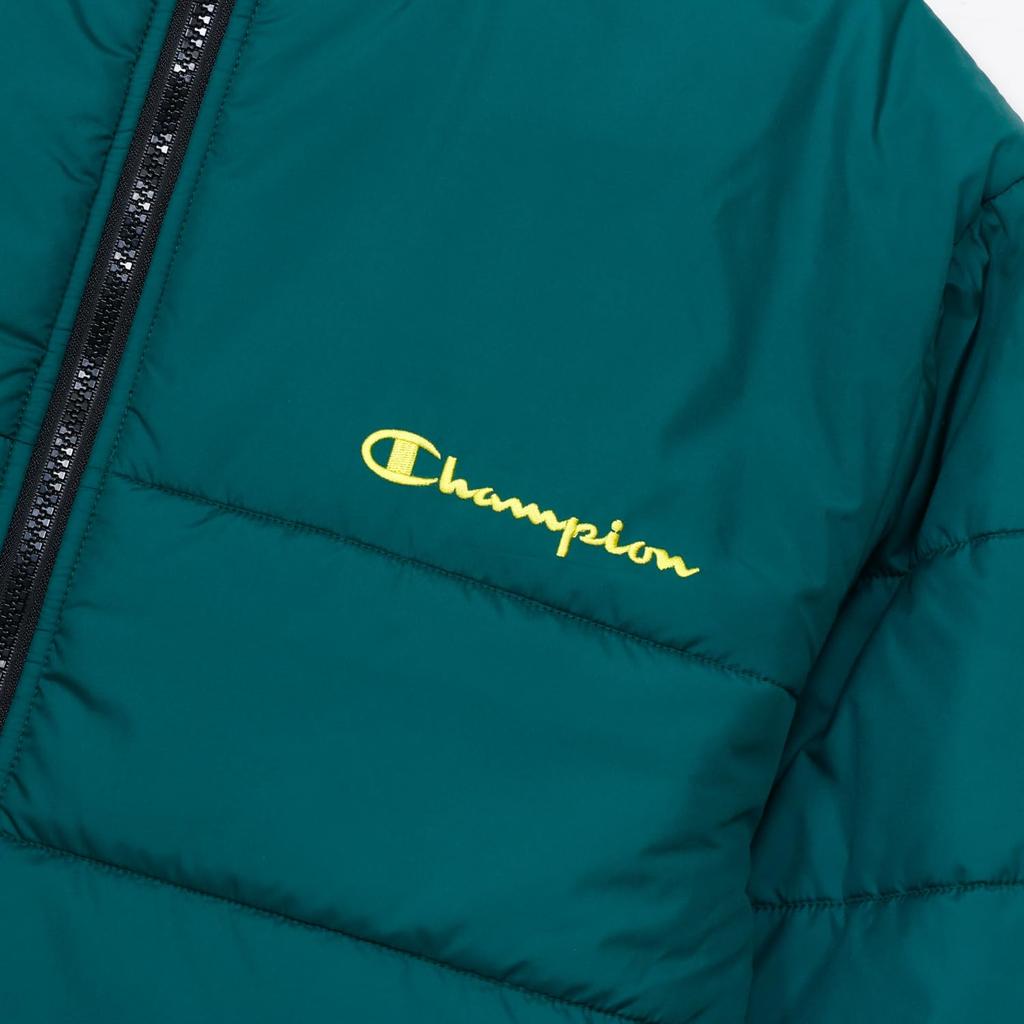 Champion Long Sleeve Warm Zip Hooded Coat with Embroidered Script School Kids' Windproof, Water-Repellent, Logo, Boys' Sportswear, CK-CS612-570-160