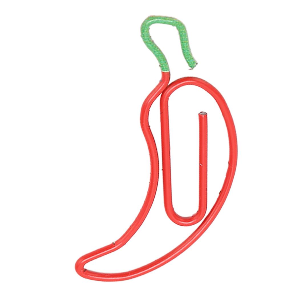 100pcs Paper Clips Pepper Shape Increased Slip Resistance Rust Prevention Metal Cute Paper Clips for