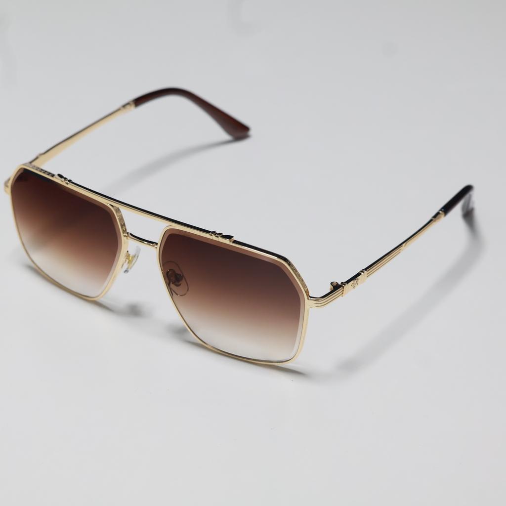 JYL TS Men's Retro Double-Bridge Square - Metal-Temple Sun Shades CY-98384