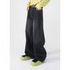 Men's New Loose Semi-elastic Waist Loose Straight Denim Trousers
