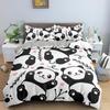 Cartoon Panda Children's Bedding Set For Kids Baby Girls Pink Duvet Cover Set Pillow Case King Size Soft 2/3pcs Twin Quilt Cover