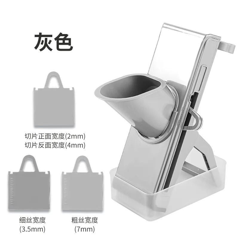 Регулируемая мандолина-слайсер из нержавеющей стали, овощерезка для жульена, безопасная овощерезка, лукорезка, морковная слайсер