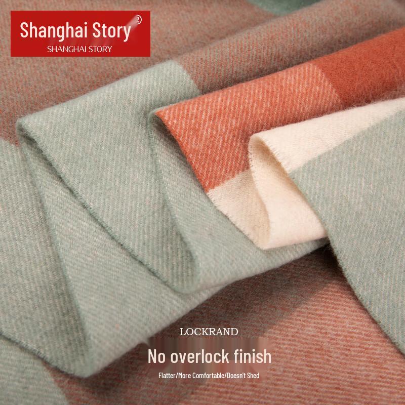 Shanghai Story 100% Pure Wool Plaid Scarf