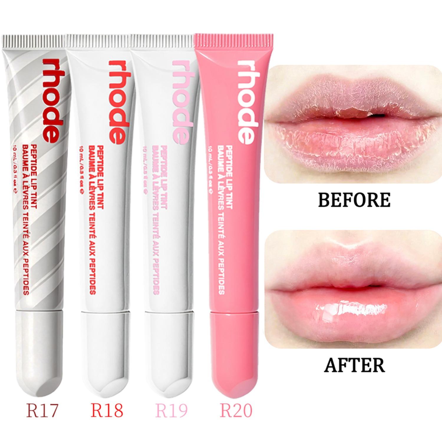 Rhode Peptide Lippen-Tönung 4 Farben Set, Feuchtigkeitsspendender Glänzender Lippenbalsam 10ml bunt
