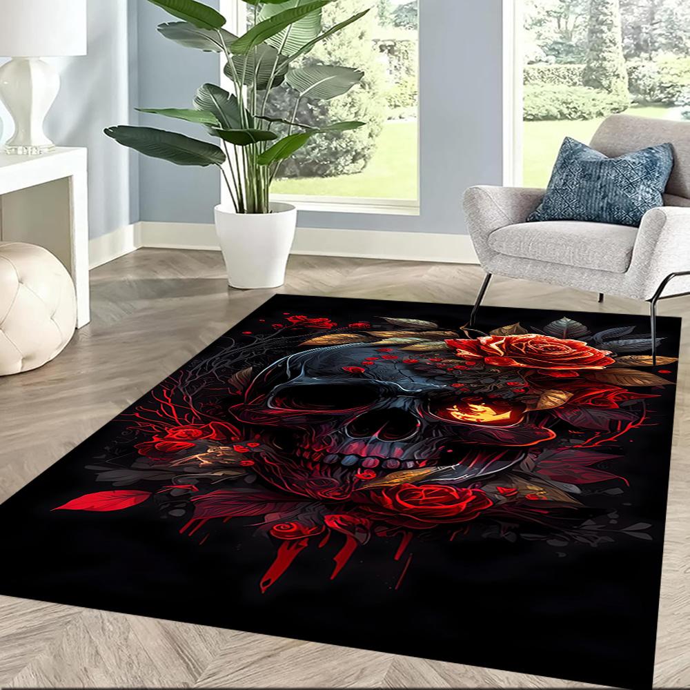 Riding Through Flames Floor Mats for Living Room, Bedroom and Room Decoration Are Suitable for Gifts.