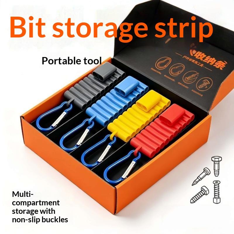 Portable 1/4" Hex Shank Screwdriver Bit Holder 22 Holes Shockproof Storage Case for Construction Site Worker Use
