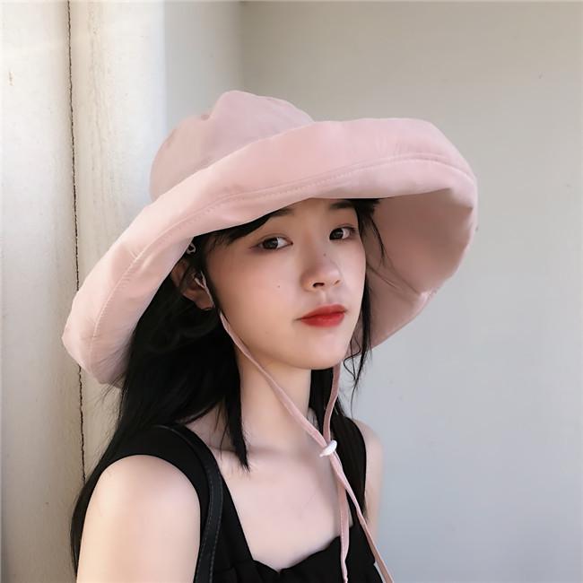 Japanese Style Wide Brim UV Sun Visor Hat for Women - Spring, Summer, Autumn Casual Bucket Hat