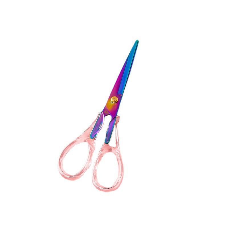 Transparent Rose Gold Acrylic Heavy-Duty Office Scissors for DIY and Student Use