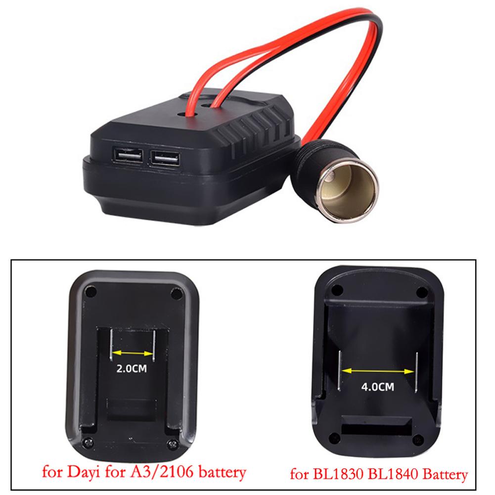 Portable Battery Adapter Converter with Dual USB Ports Compatible with For BL1830 BL1840 BL1815 and For A32106