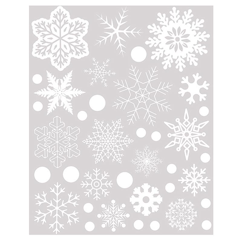 Christmas 37Pcs Glitter Snowflake Clings Window Film Glass Sticker Static Decal