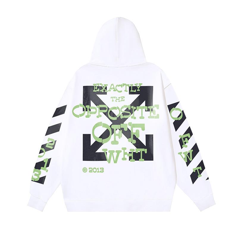 1113 Off-White Herbst und Winter Neu OW Fluoreszierender Buchstabenpfeil Pullover Herren und Damen Kapuzenpullover Sweatshirt