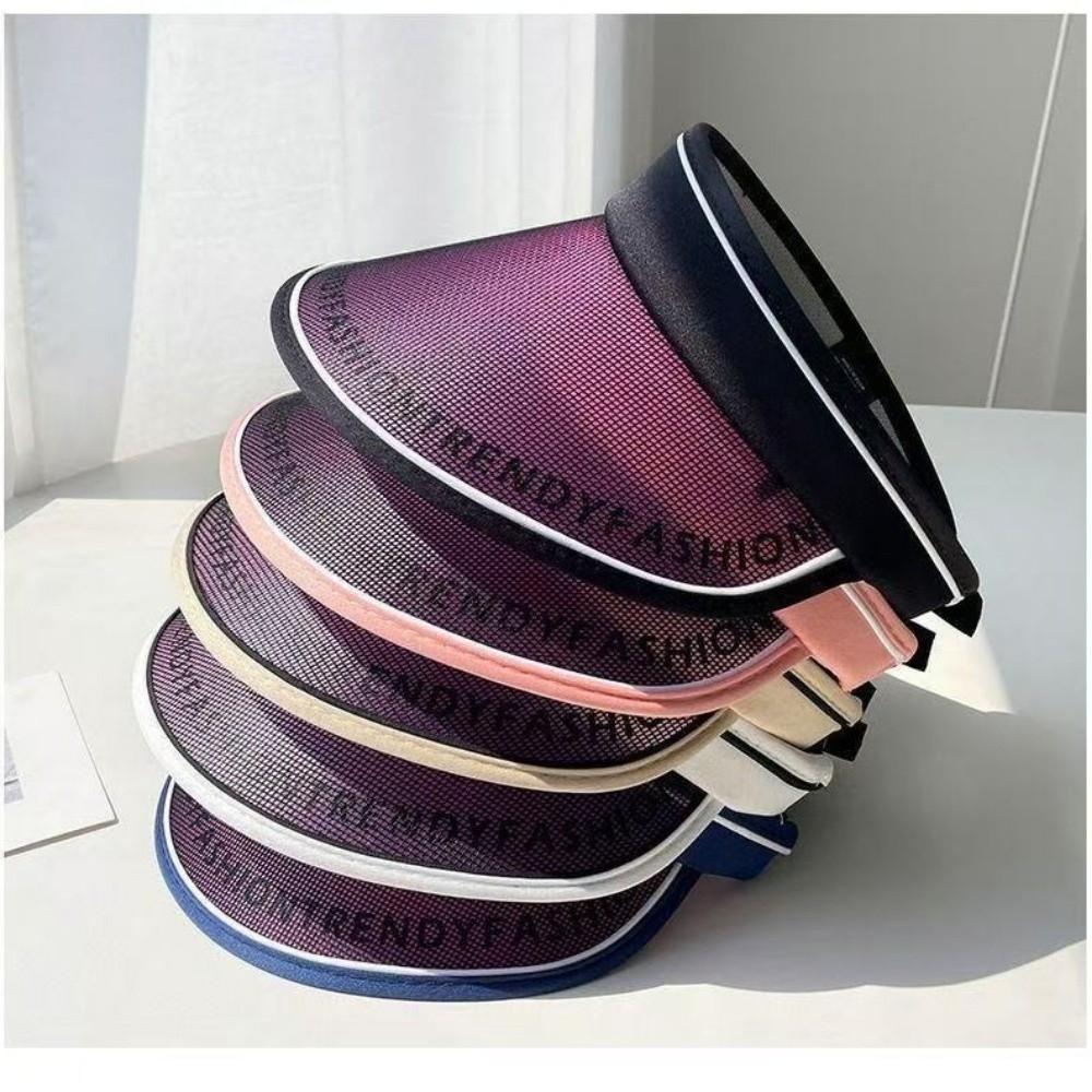 UV Protection Empty Top Visor Large Brim Lightweight Women's Sun Visor Hats Breathable Korean Style Sun Protection Cap
