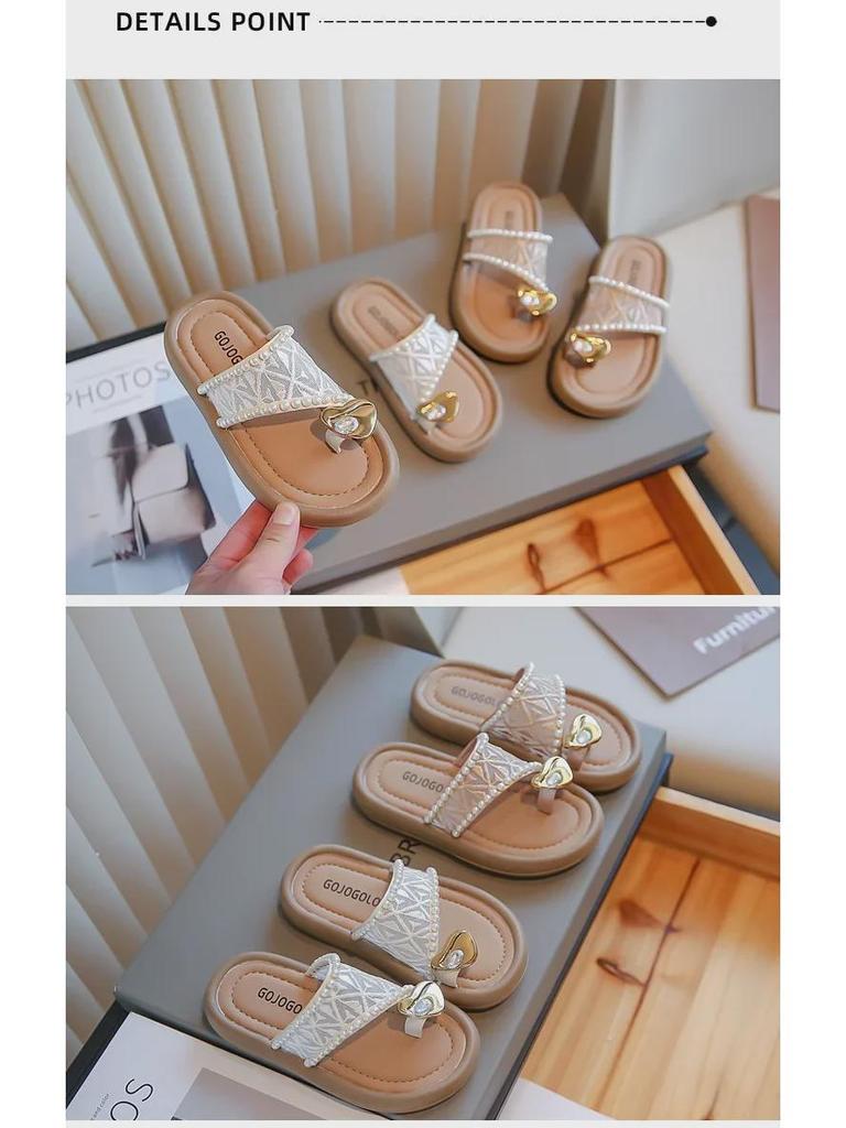 2024 Letní Korejský Styl Vílí Sandály: Venkovní pantofle s otevřenou špičkou a protiskluzovou podrážkou pro dívky