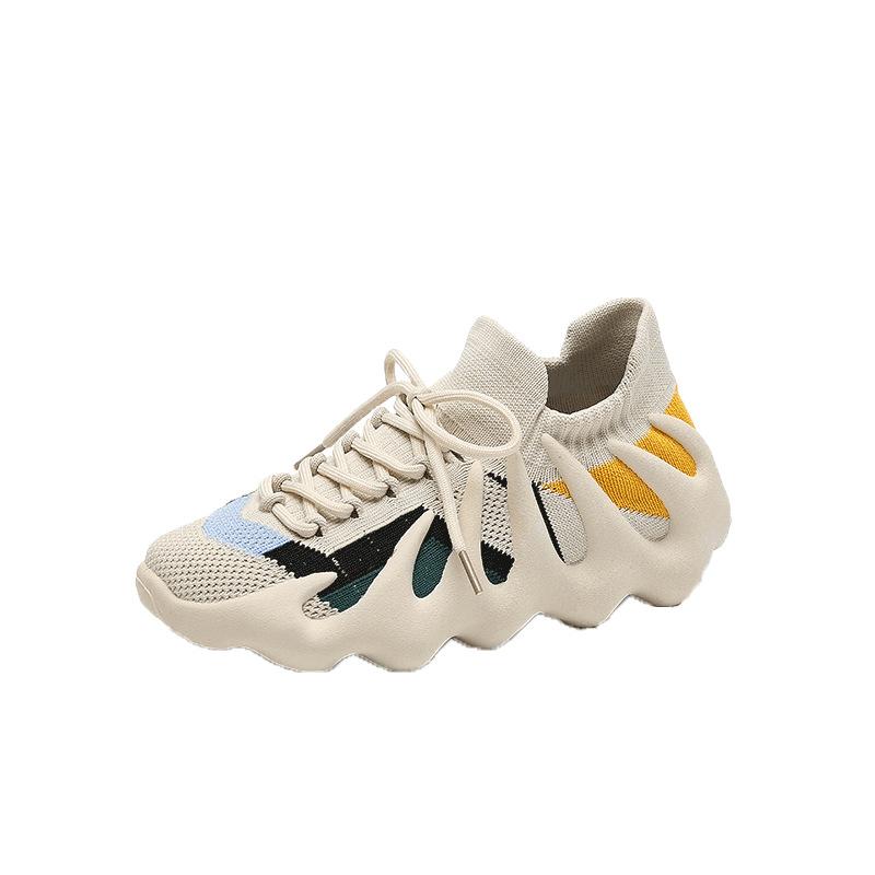 Volcano shoes new flying woven shoes small cage dumpling shoes running couple shoes socks shoes