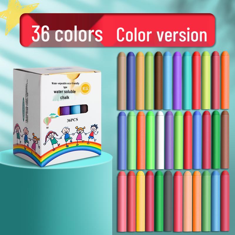 Large Dustless Erasable Chalk Set - Water-Soluble, Colored & White for Teachers & Kids