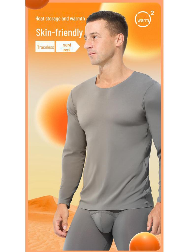 Men's Seamless Thermal Long-Sleeve Shirt for Autumn & Winter