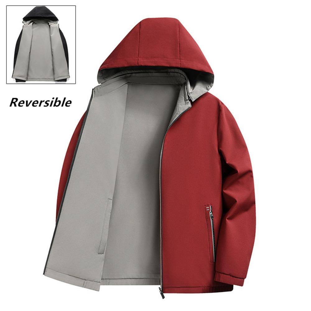 New Outdoor Men's Sports Solid Color Leisure High-grade Middle-aged and Elderly Wear Reversible Baseball Jacket