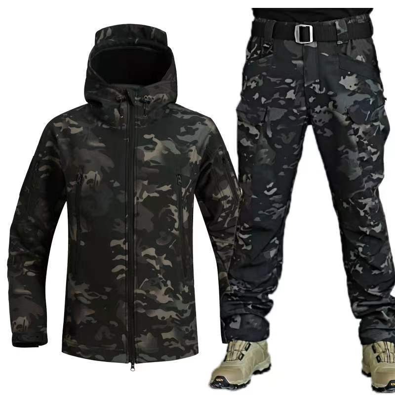 Erkek Kalınlaşma Askeri Üniforma Kamuflaj Ceket ve Ordu Savaş Multicam Gömlek Taktik Avcılık Paintball Pantolon Seti