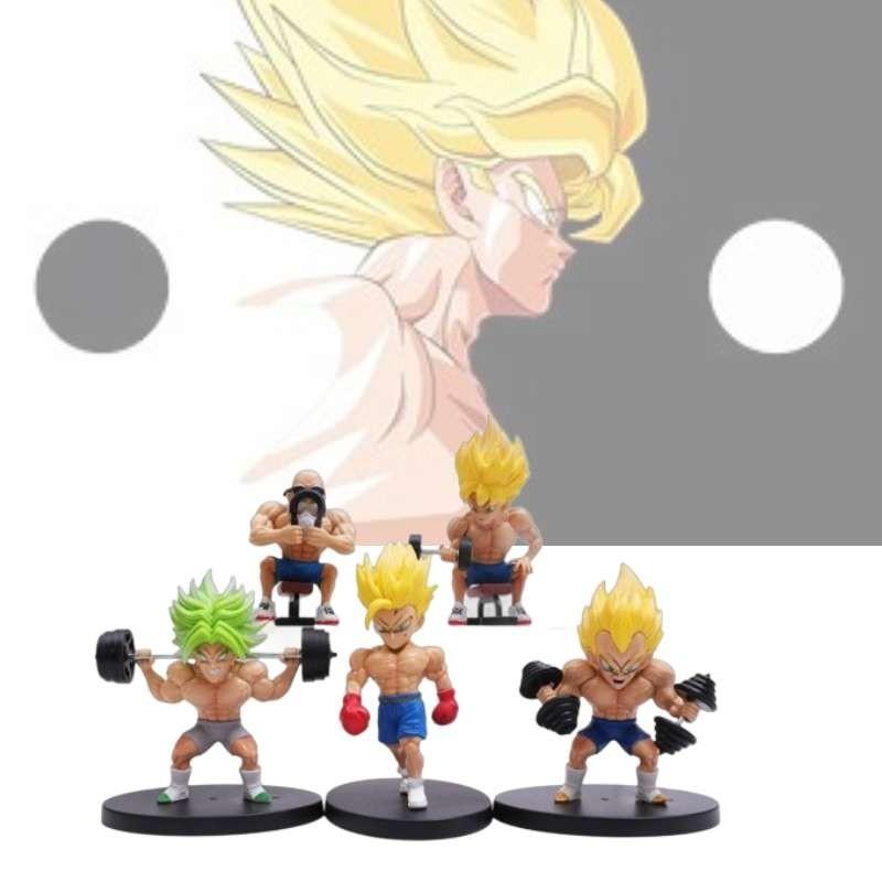 High Quality Dragon Ball Fitness Goku Muscle Strengthening Master Roshi Vegeta Model Ornament