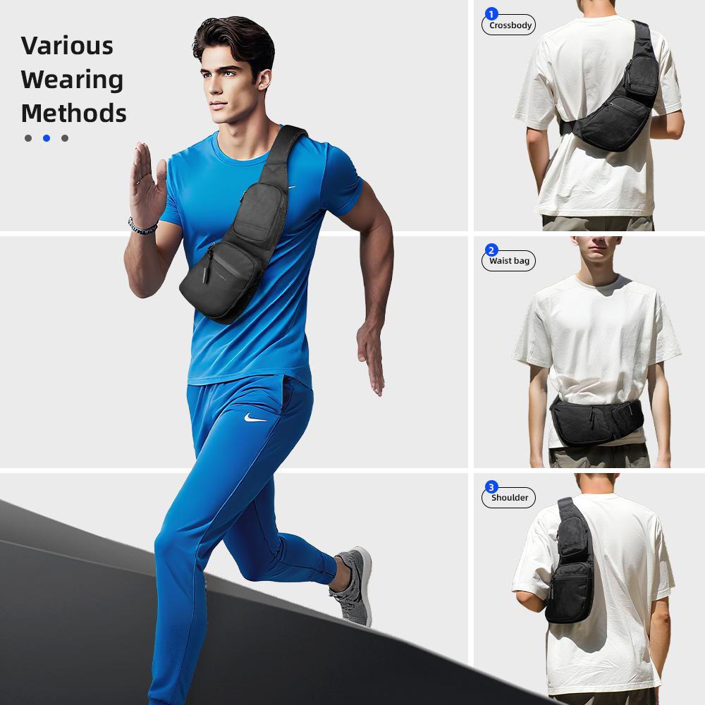 Heroic Knight Sling Bag For Men Lightweight Waterproof X-Pac Fabric Chest Shoulder Bag Outdoor Crossbody Bags Casual Travel Daypack