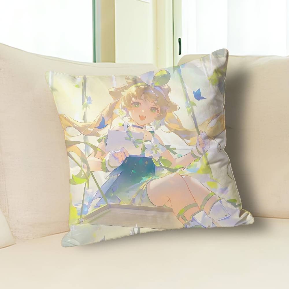 W-Wuthering Waves Verina Anime Celebrity Merchandise All-Match Printed Pillow Case Sofa Car Office Room Decoration Protector