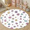 Trendy Round Watercolor Multicolor Accent Rug, Non-Slip Floor Mat for Kids Room