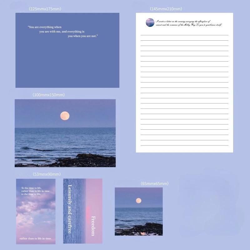 

1 Набор Эстетичные Винтажные Конверты Набор Письменной Бумаги для Детей INS Повседневная Красота Пейзажный Журнал Пакет Бумажные Конверты Подарок