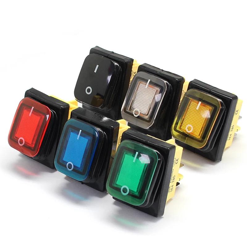 on off 30A/250V Heavy Duty 4 Pin DPST IP67 Sealed Waterproof T85 Auto Boat Marine Toggle Rocker Switch with LED 12V 220V 30x22
