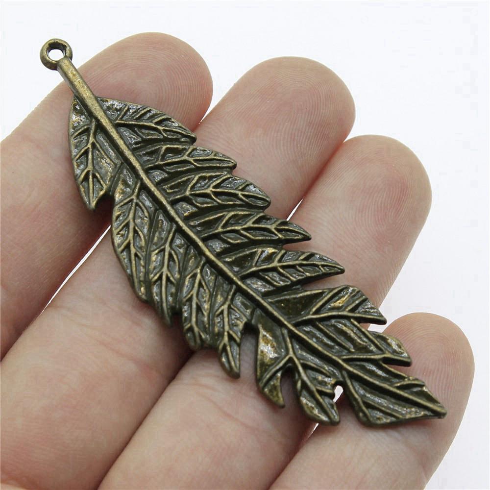 Foglie Grandi Dettagliate Fascino Botanico Bronzo Antico Lega di Zinco Materiali per la Creazione di Gioielli Stile Fabbricante di Gioielli Fascini Metallici
