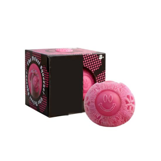 

Fuzz Smiling Face Ball Squeeze Toy Stress Relief Fuzzy Ball Fidget Toy Focus Aid Relaxation Anxiety Relieving Office Desk рожевий