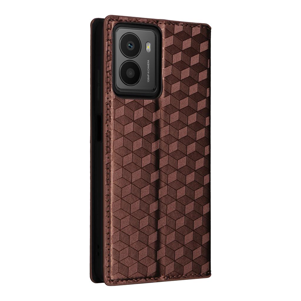 For HMD Fusion 5G Wallet Case Rhombus Imprinted Leather Phone Cover