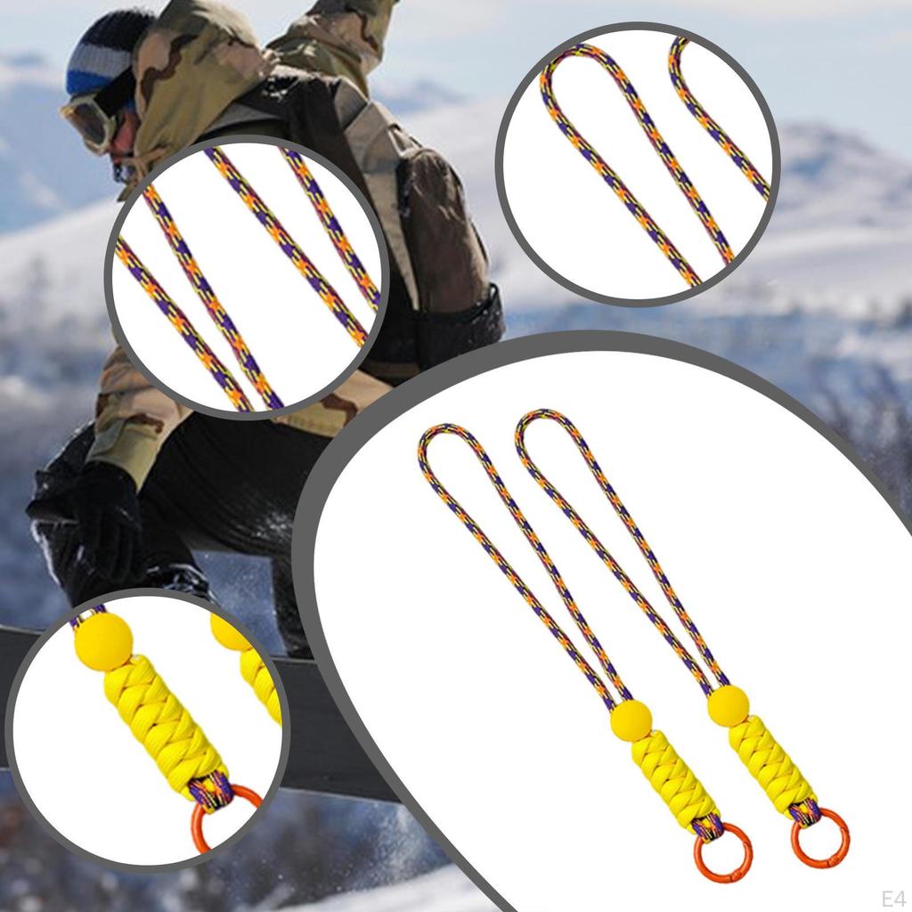 2 Pieces Ski Gloves Wrist Straps Anti Loss Lanyard Convenient Adjustable Hand Strap