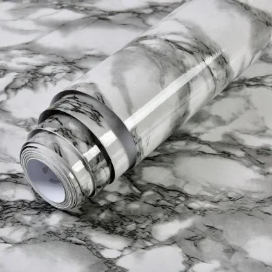 Marble Pattern Kitchen Oil Stickers Self Adhesive Waterproof Cabinet Stove Countertop Desktop Bathroom Renovation Wallpaper Home