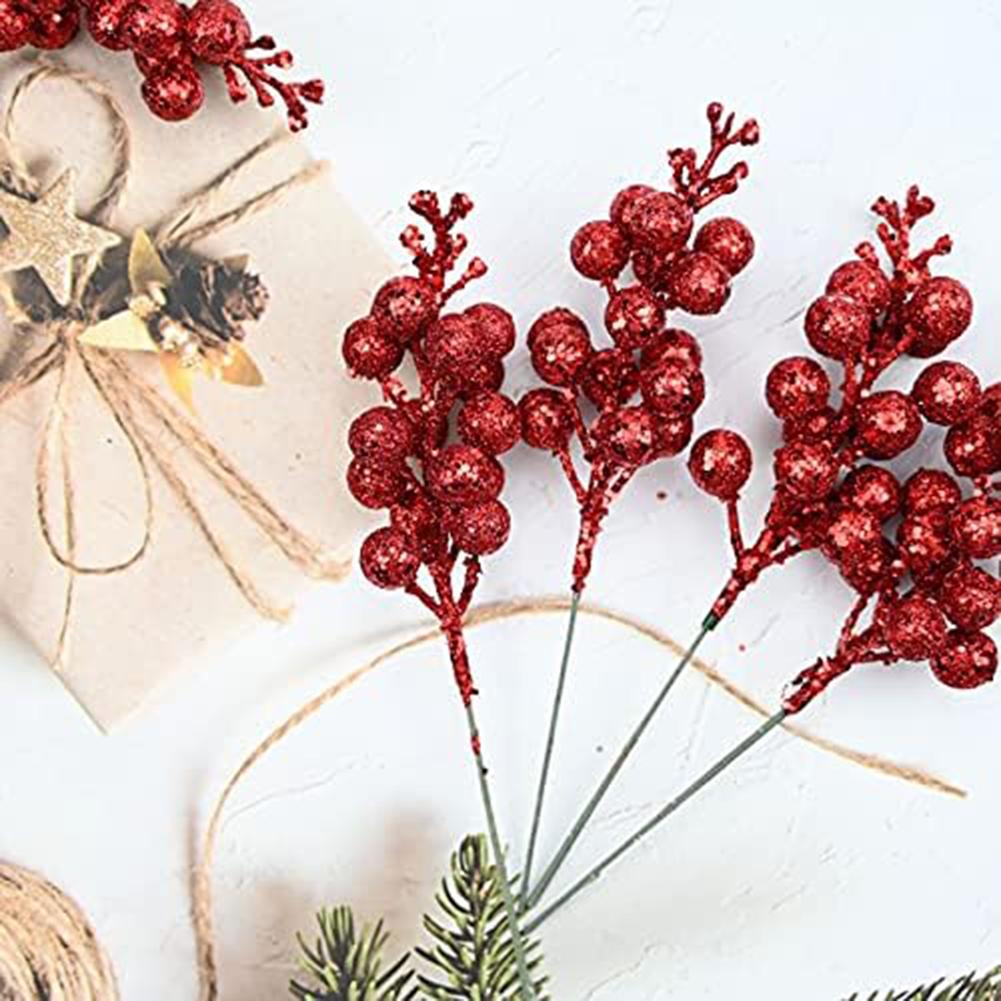 Adorable Artificial Berry Twig Decorations 30pcs Perfect for Festive Decor