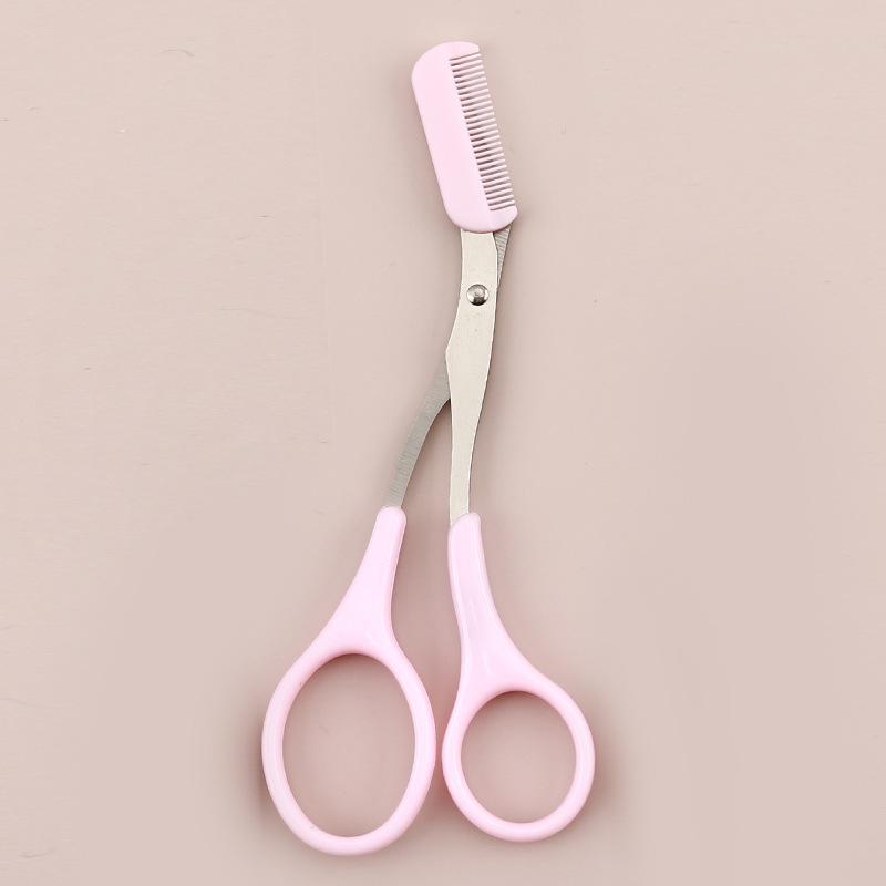 

Eyebrow Trimmer Makeup Tools Stainless Steel Eyebrow Scissors With Comb Hair Removal Eyebrows Shaping Makeup Tools рожевий