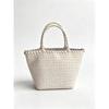 Handwoven Genuine Leather Tote Bag Women Large Capacity Casual Shoulder Handbag In Soft Full-Grain Cowhide
