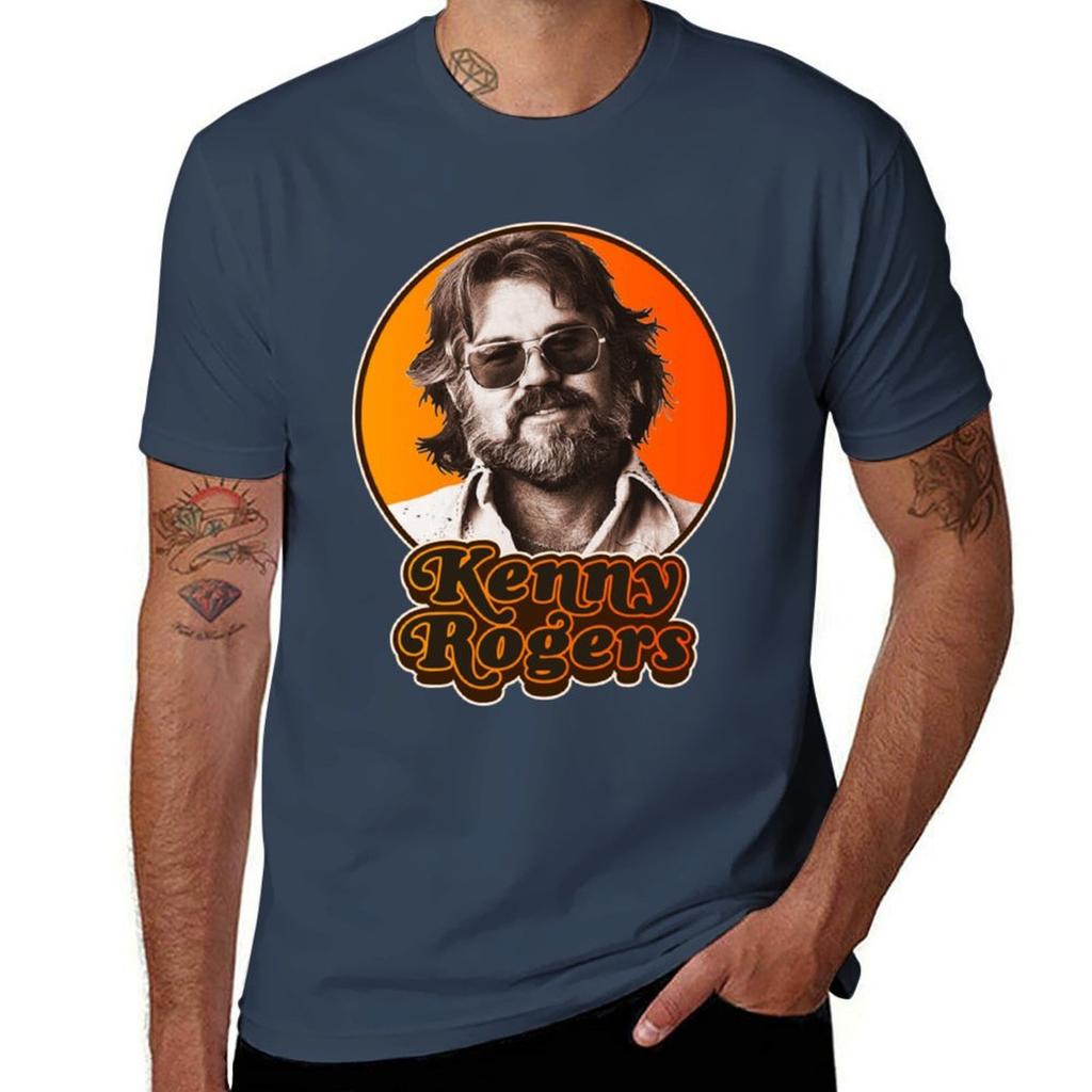 Kenny Rogers Tshirt Basic Solid Color Short Sleeve Tshirt