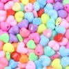 50pcs Candy Color Heart Acrylic Beads Loose Spacer Beads For Jewelry Making DIY Bracelet Necklace Phone Key Chain Accessories