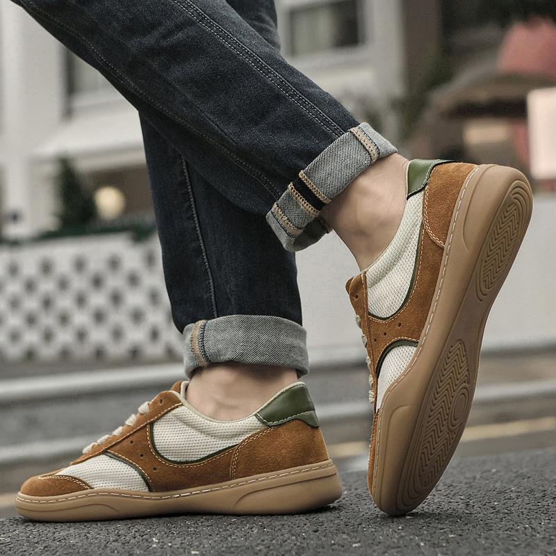 Fashion Lightweight Skate Shoes Men Comfortable Sneakers for Men Non-Slip Athletic Casual Shoes Men's Breathable Lace-Up Walking Shoes